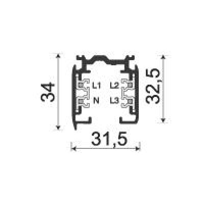 Aufbau-Stromschiene alu 3m 3L+N+E